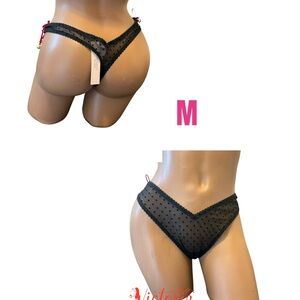 Victoria's Secret Black Sheer Polka Dot Panty